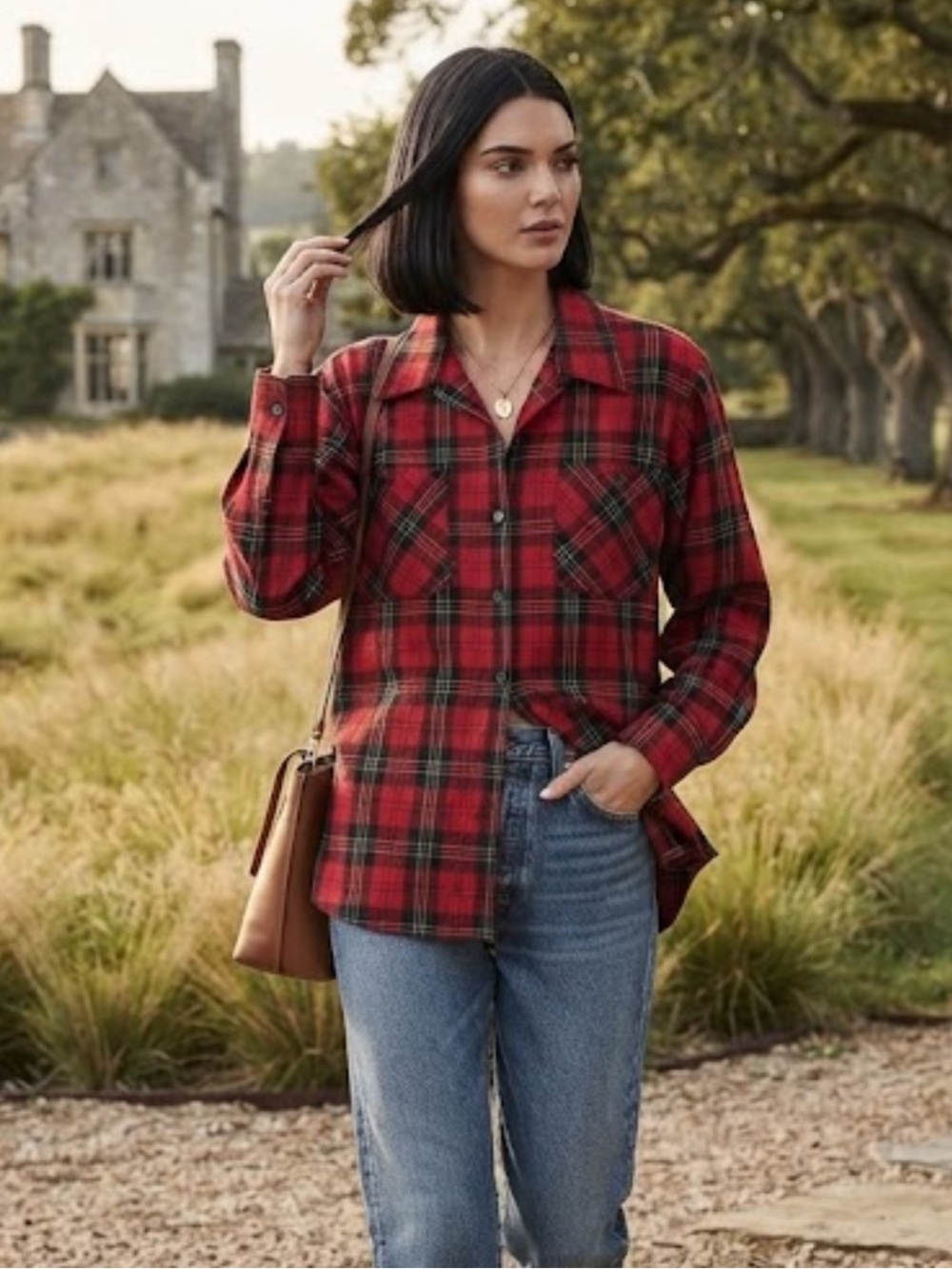 NWOT Pendleton wool red black plaid knockabout shirt made in USA